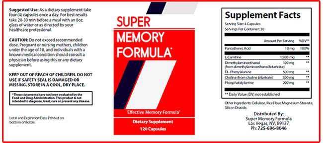 Super Memory Formula supplement