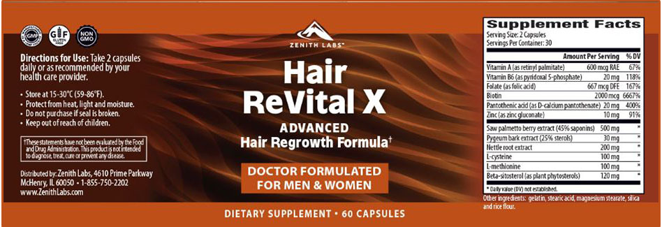 Hair Revital X Ingredients