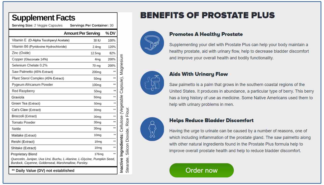 Prostate Plus supplement.