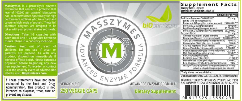 Masszymes Ingredients