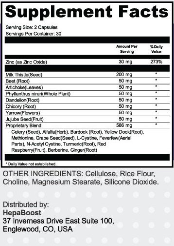 HepaBoost ingredients