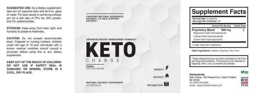 Keto Charge Supplement Facts