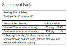 Advanced Bionutritionals Vitamin D3 Ingredients