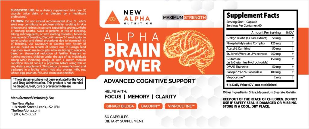 Alpha BrainPower Ingredients