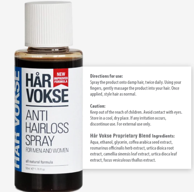 Har Vokse Hair Spray Review Best Natural Hair Spray for Hair Loss.