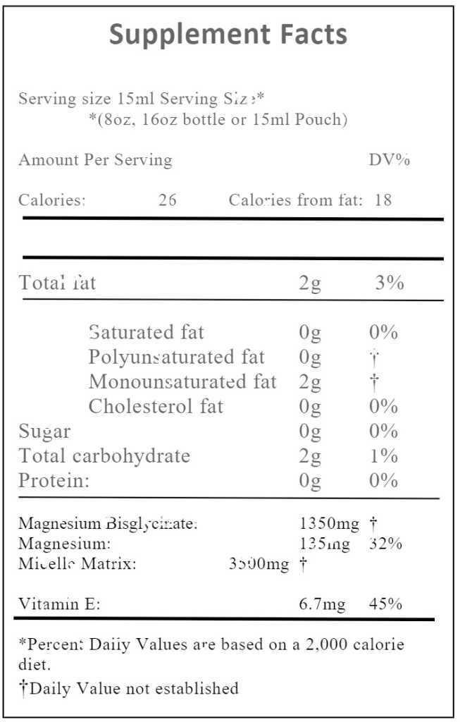 Purality Health Micelle Liposomal Magnesium Ingredients