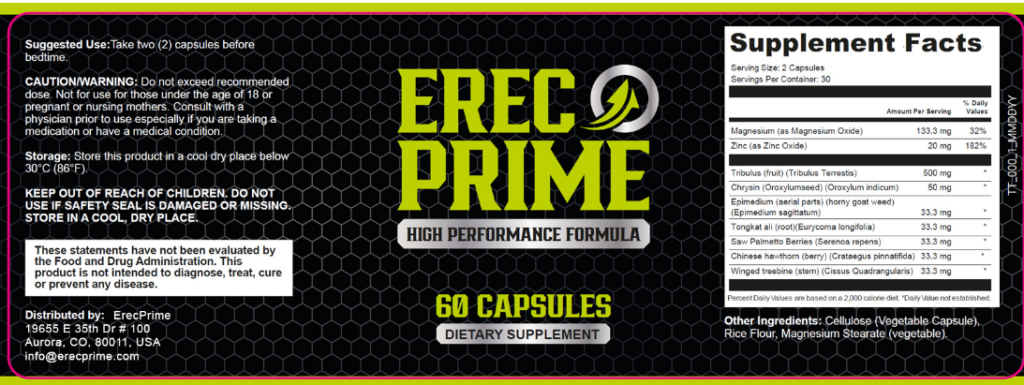 ErecPrime Ingredients